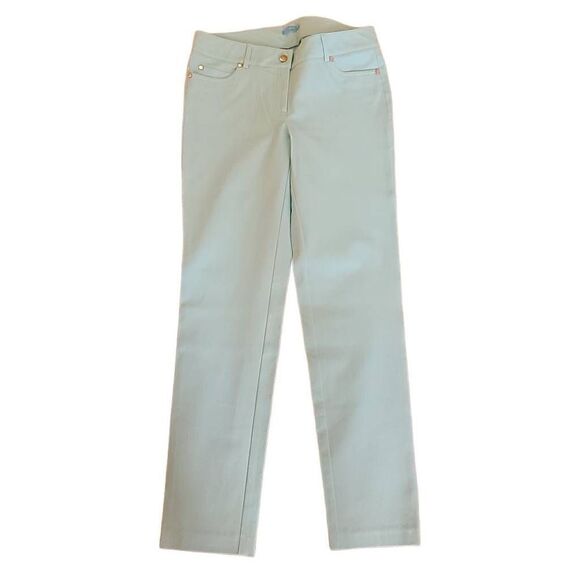 J.McLaughlin Womens Mid-Rise Straight-Leg Solid Dress Pants Aqua Size 6 - Picture 1 of 12